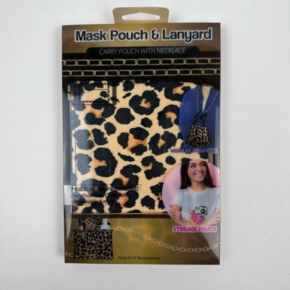 Carry Mask Pouch Case Storage With 29 Inch Lanyard Necklace - Picture 1 of 2